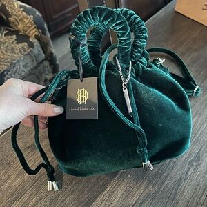 House of Harlow 1960 Emerald Velvet Mini Bag